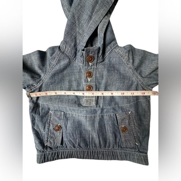Baby GAP Chambray Pull Over Jacket with Hood Size 0-6 months - Picture 5 of 10